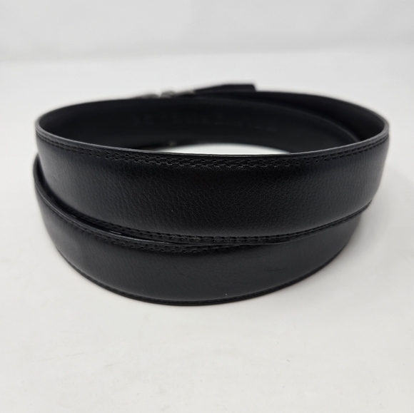 COMFORT CLICKS ADJUSTABLE RACHET STYLE BLACK BELT SILVER BUCKLE MENSWEAR MEN OS - Picture 4 of 16